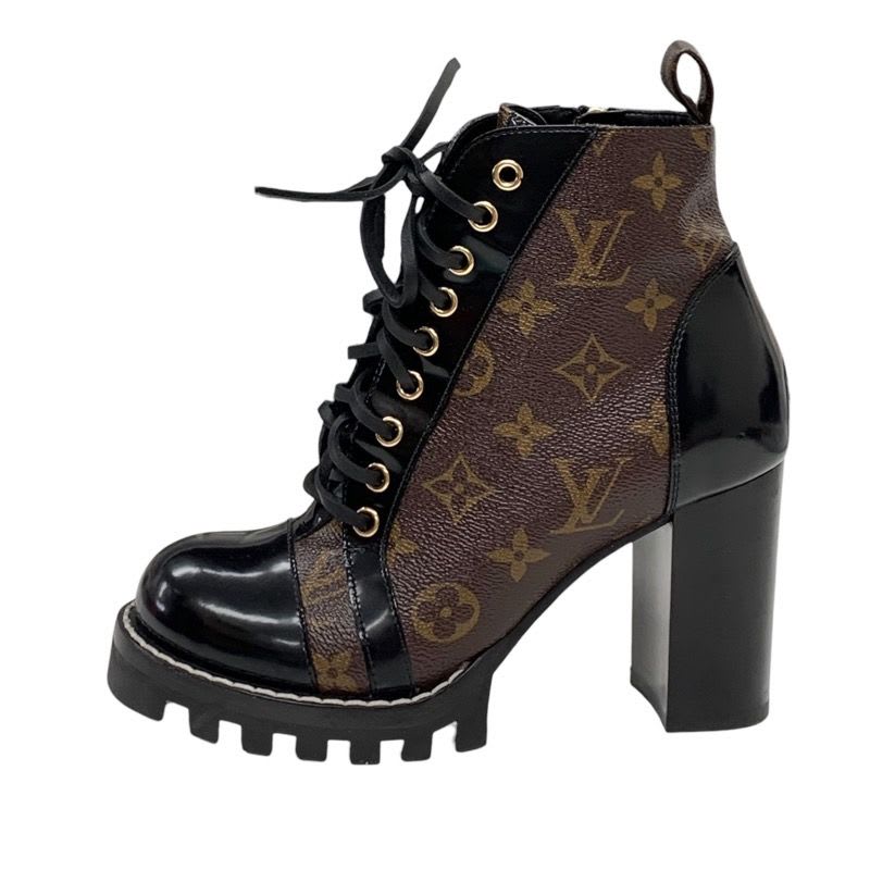 Louis Vuitton Star Trail Line Monogram Short Boots Ankle Lace Up Black — view 3
