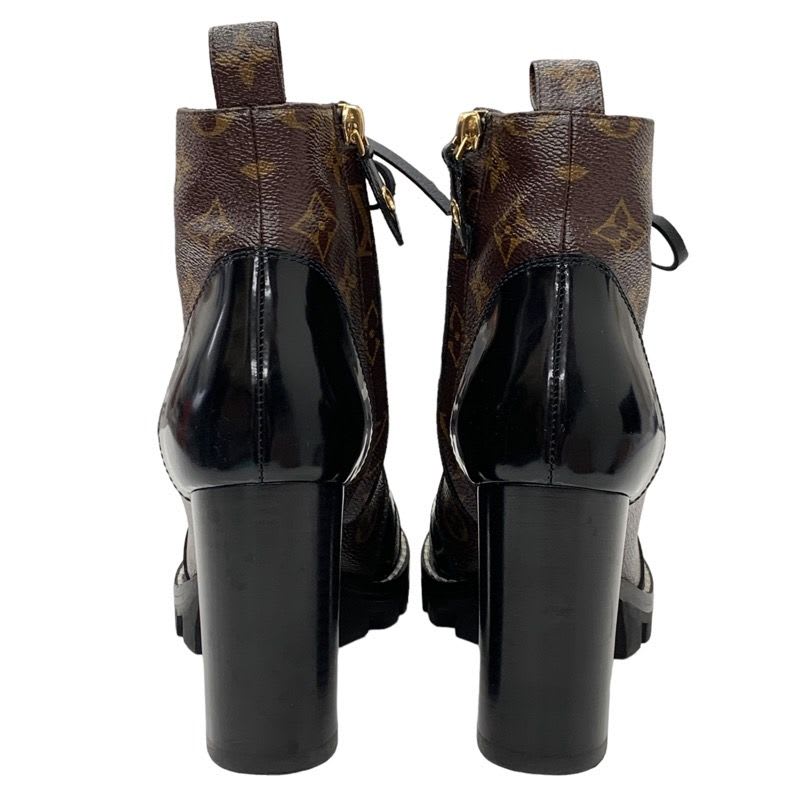 Louis Vuitton Star Trail Line Monogram Short Boots Ankle Lace Up Black — view 5