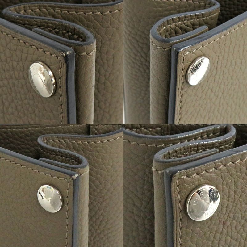 Hermes Sac Vero Etoupe Silver Hardware Taurillon Clemence Tote Bag — view 9