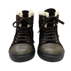 Chanel Sneakers Shoes Suede Leather Brown White High Cut Coco Mark — view 2