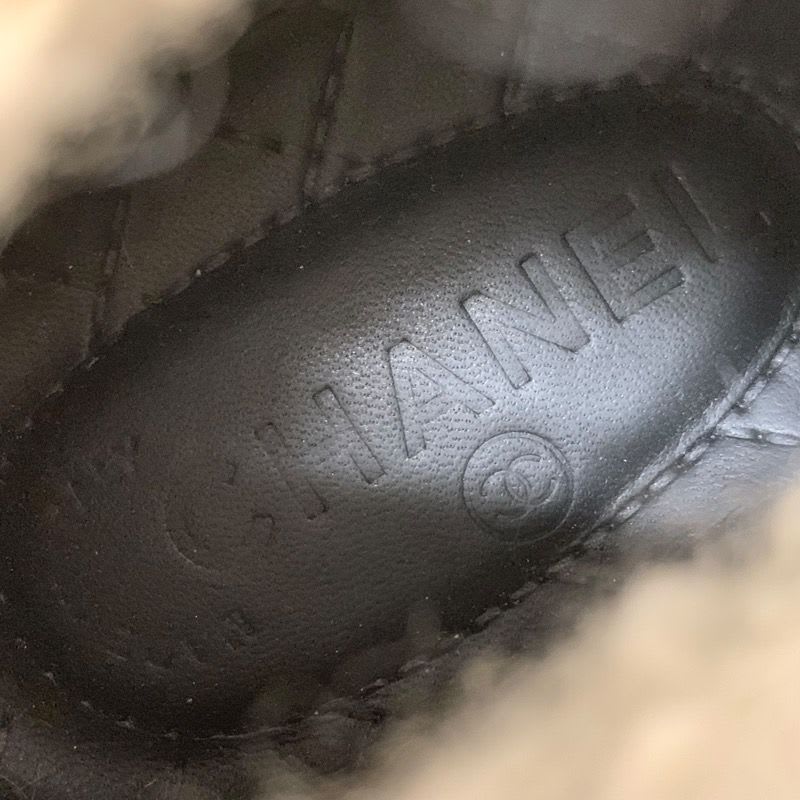 Chanel Sneakers Shoes Suede Leather Brown White High Cut Coco Mark — view 7