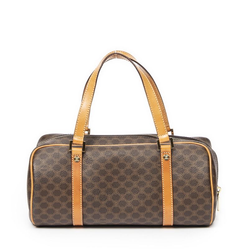 Celine Small Bow Sling Bag Brown Macadam Canvas — view 6