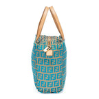 Fendi Zucchino Mini Beige Blue Canvas — view 5