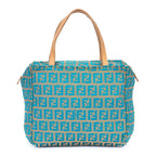 Fendi Zucchino Mini Beige Blue Canvas — view 6