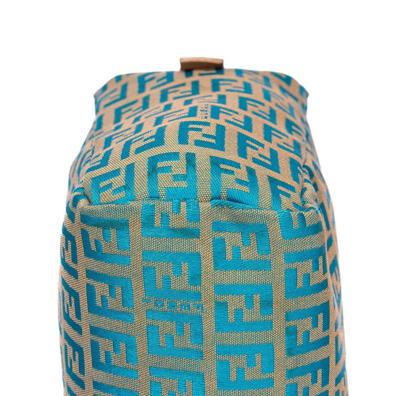 Fendi Zucchino Mini Beige Blue Canvas — view 9