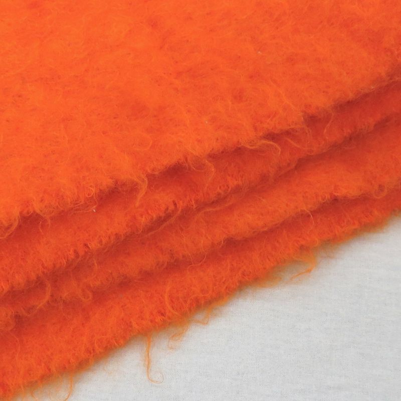 Loewe Muffler Orange Mohair Wool Fringe Leather Tag Accessori Scarf — view 7