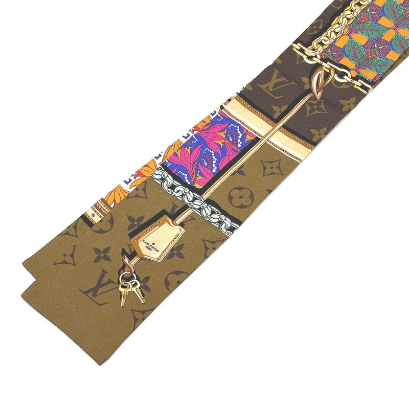 Louis Vuitton Scarf Bandeau Confidential Garden Silk Brown — view 7