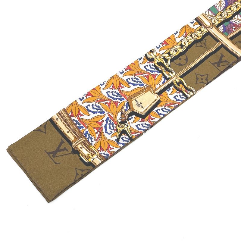 Louis Vuitton Scarf Bandeau Confidential Garden Silk Brown — view 5
