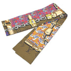 Louis Vuitton Scarf Bandeau Confidential Garden Silk Brown — view 2