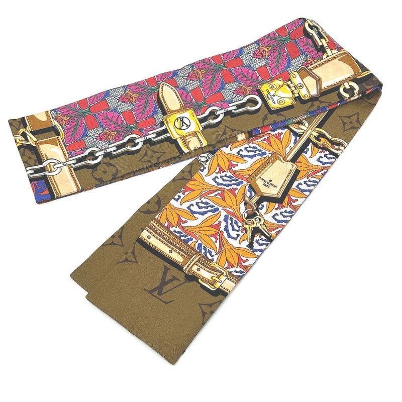 Louis Vuitton Scarf Bandeau Confidential Garden Silk Brown — view 2