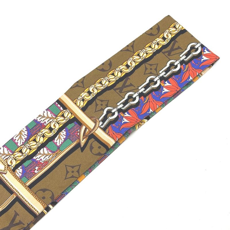 Louis Vuitton Scarf Bandeau Confidential Garden Silk Brown — view 6