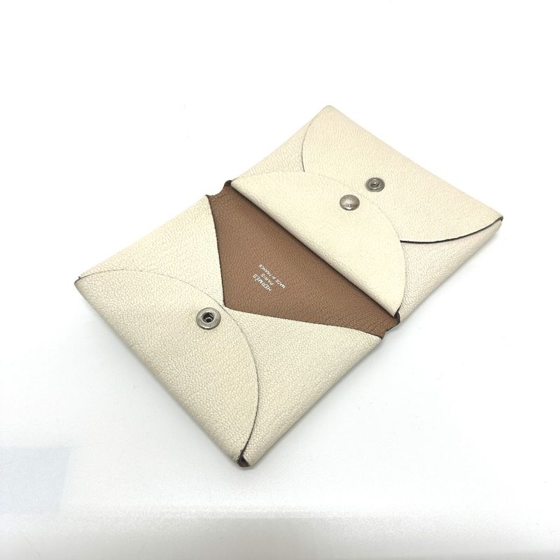 Hermes Bifold Wallet Calvi Duo Chevre Coromandel Nata Quebracho — view 7