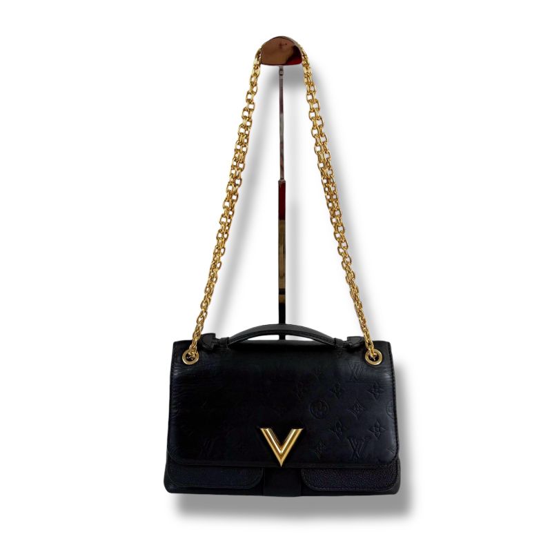 Louis Vuitton Monogram Shadow Very Chain Bag 2-Way Noir Black Leather