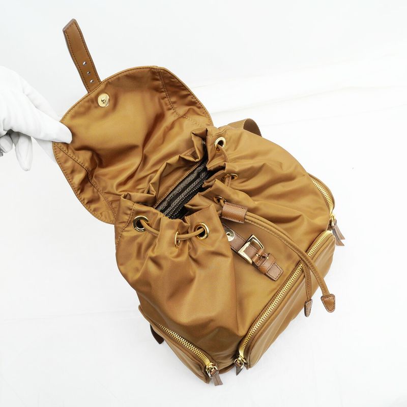 Prada Backpack Small Re-nylon Bag 1 Bz081 Brandy — view 6
