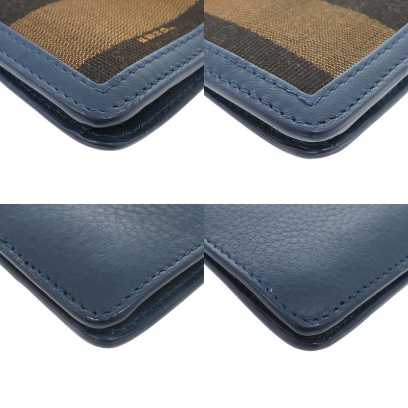 Fendi Pecan Pattern 8 M0284 Leather Canvas Blue Brown Clutch Bag 0475 — view 5