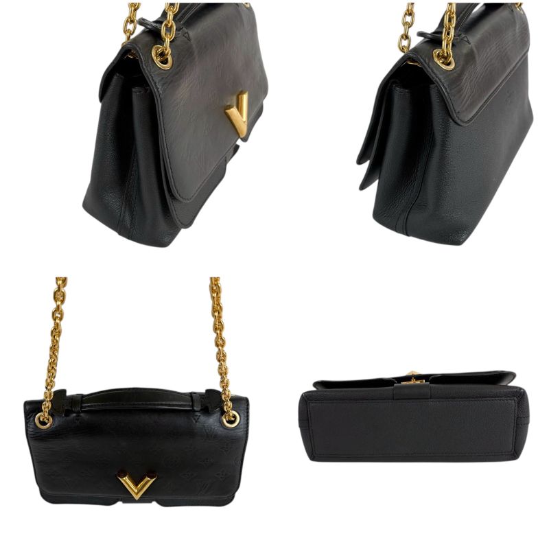 Louis Vuitton Monogram Shadow Very Chain Bag 2-Way Noir Black Leather