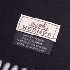 Hermes Muffler Shawl Fringe 100% Cashmere Scarf — view 6