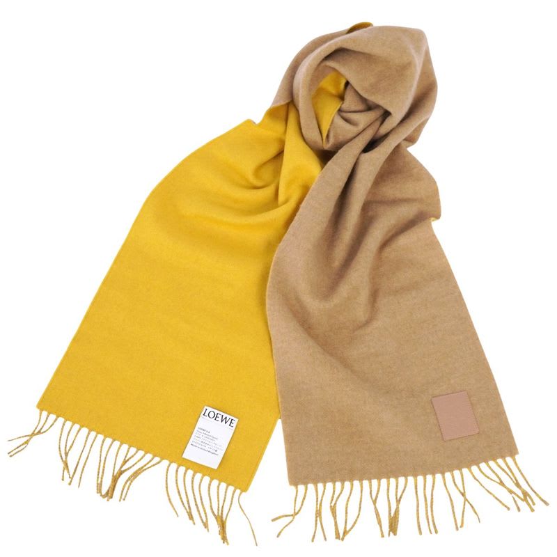 Loewe Muffler Shawl Fringe Wool Cashmere Lady Scarf — view 3