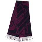 Hermes Muffler Shawl Fringe Clic Clac Scarf — view 2
