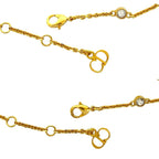 Christian Dior CD Logo GP Rhinestone Faux Pearl Bracelet Gold 04991 — view 3