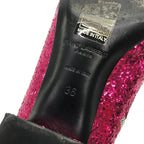 Saint Laurent Paris Side Zip Glitter Lame Short Boots Pink 36 — view 6