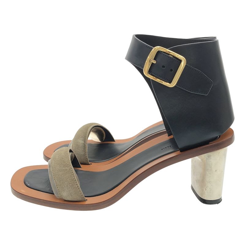 Celine By Phoebe Philo Bang Heel Leather Sandals Navy 37.5 — view 2