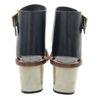 Celine By Phoebe Philo Bang Heel Leather Sandals Navy 37.5 — view 3