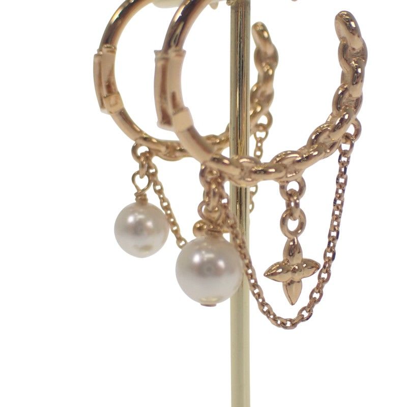 Louis Vuitton Blooming Pearl Earrings Metal Gold — view 6