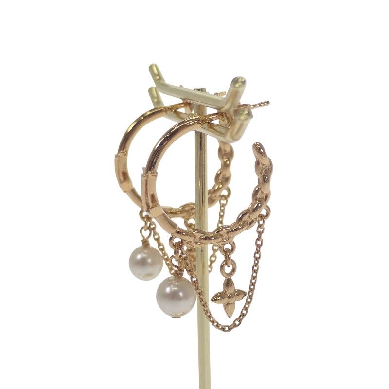 Louis Vuitton Blooming Pearl Earrings Metal Gold — view 5