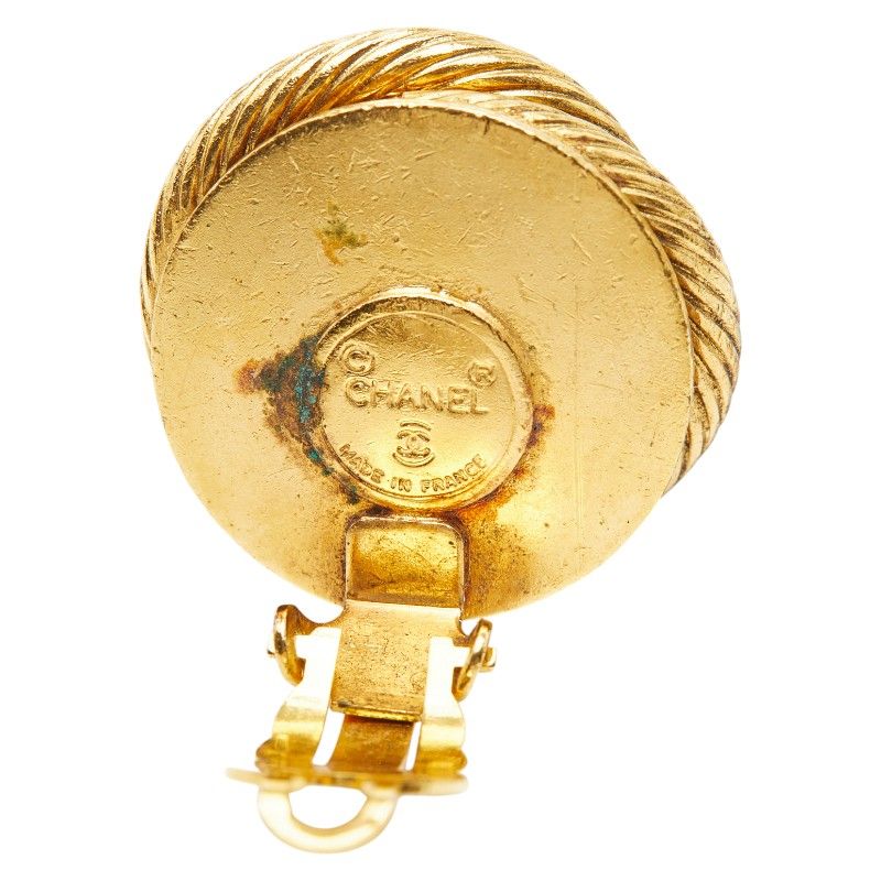 Chanel Pearl Rhinestone Round Gold Plated Faux — view 5