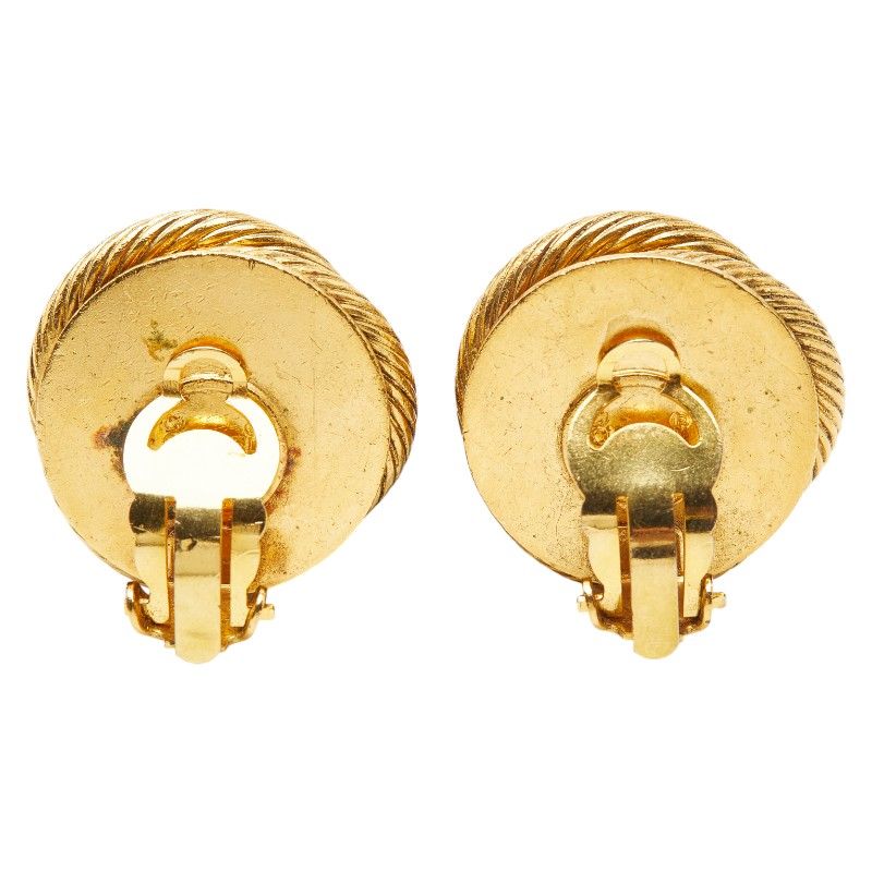 Chanel Pearl Rhinestone Round Gold Plated Faux — view 4