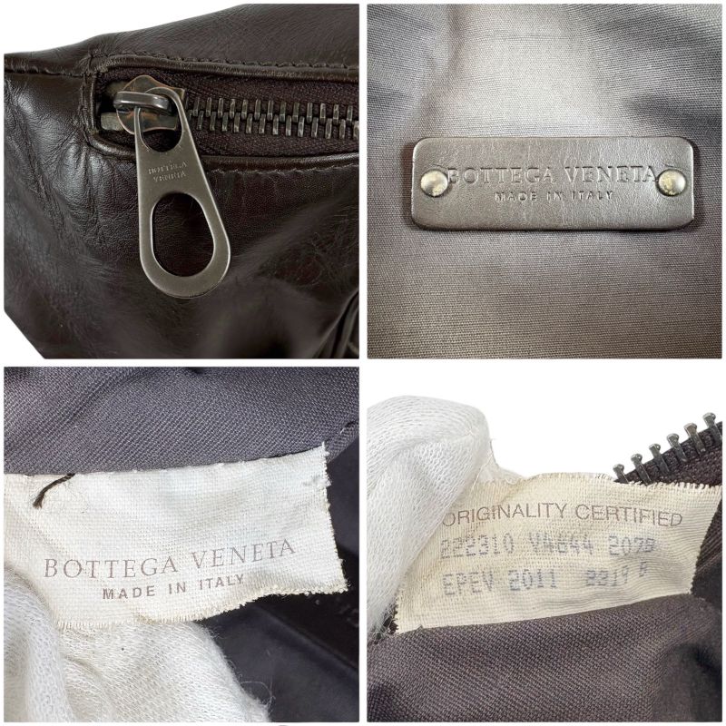 Bottega Veneta Intrecciato Leather Waist Pouch Crossbody Bag Dark Brown