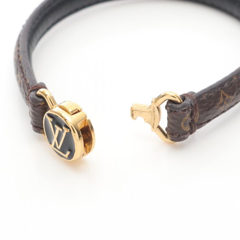 Louis Vuitton Bracelet Click It Monogram Leather GP Bangle — view 4