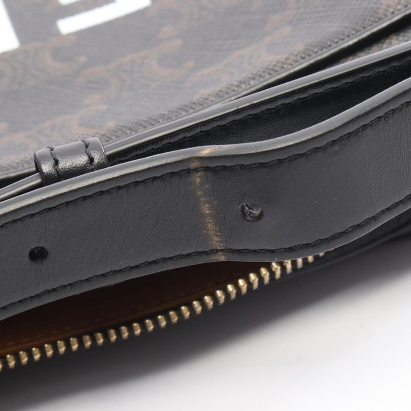 Celine Shoulder Bag Triomphe Medium Messenger Black Coated — view 6