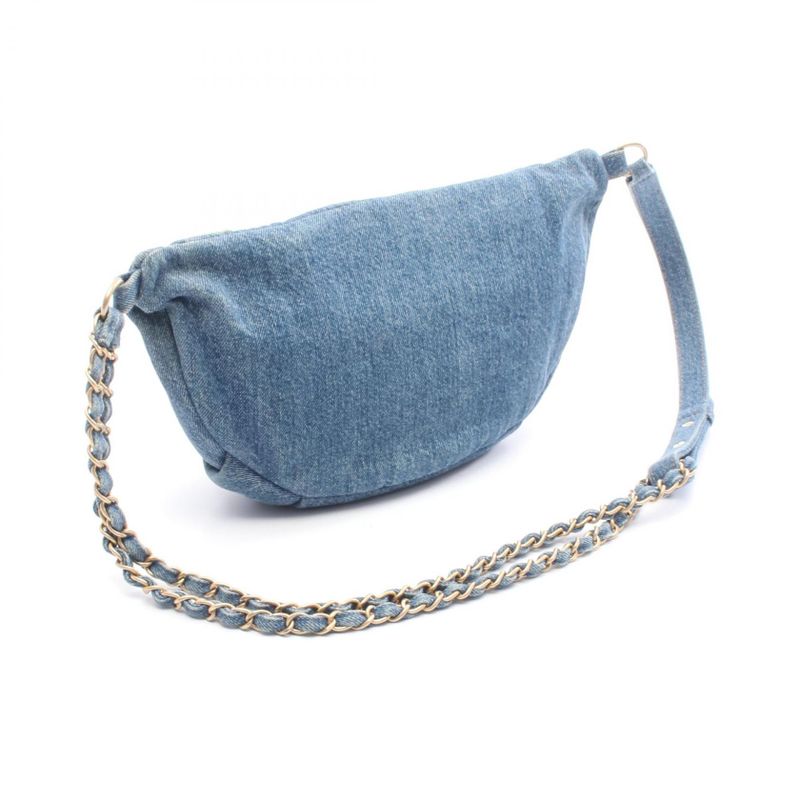 Chanel Waist Bag Body Denim Blue Coco Charm — view 2