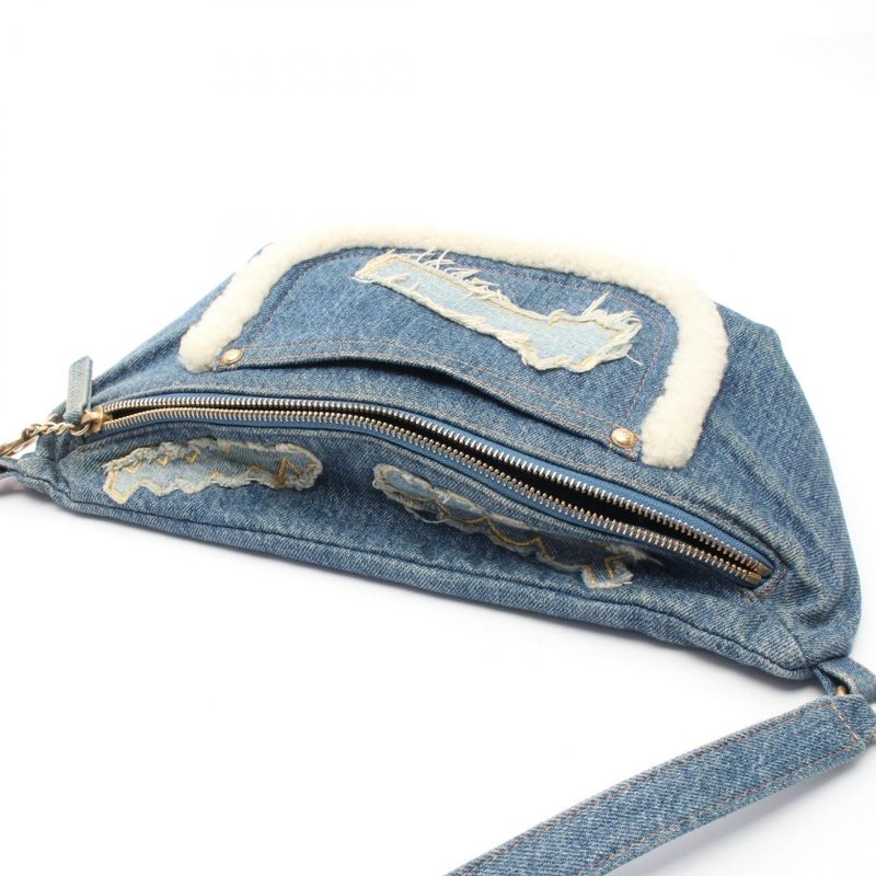 Chanel Waist Bag Body Denim Blue Coco Charm — view 7