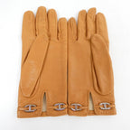 Hermes Tan Leather Gloves — view 2