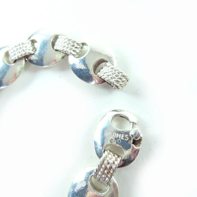 Hermes Vintage Schrois 925 Bangle Accessory Bracelet Silver Weight 51.1 — view 7