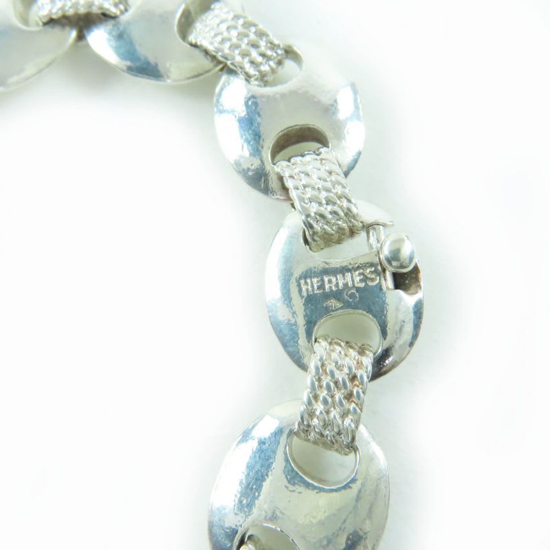 Hermes Vintage Schrois 925 Bangle Accessory Bracelet Silver Weight 51.1 — view 5