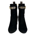Louis Vuitton 2021 1 A965 S Silhouette Line Suede Leather Ankle Boots Black — view 2