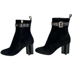 Louis Vuitton 2021 1 A965 S Silhouette Line Suede Leather Ankle Boots Black — view 3
