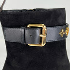 Louis Vuitton 2021 1 A965 S Silhouette Line Suede Leather Ankle Boots Black — view 8