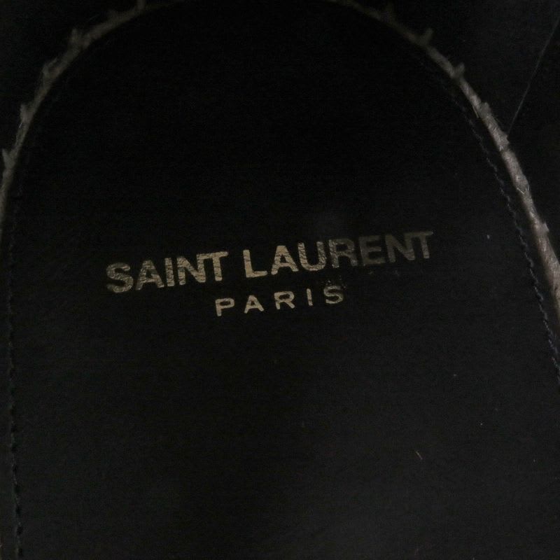 Saint Laurent Paris Leather Jute YSL Stitch Espadrilles Slip-on Flat — view 9