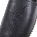 Saint Laurent Paris Leather Jute YSL Stitch Espadrilles Slip-on Flat — view 7