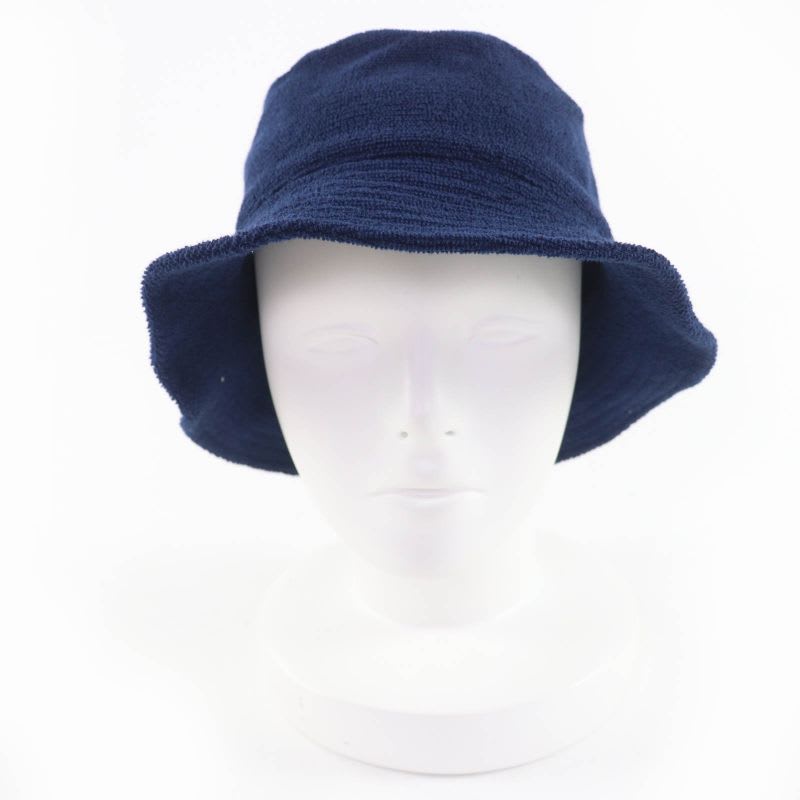 Hermes H Logo Embroidery Cotton Bucket Hat Navy