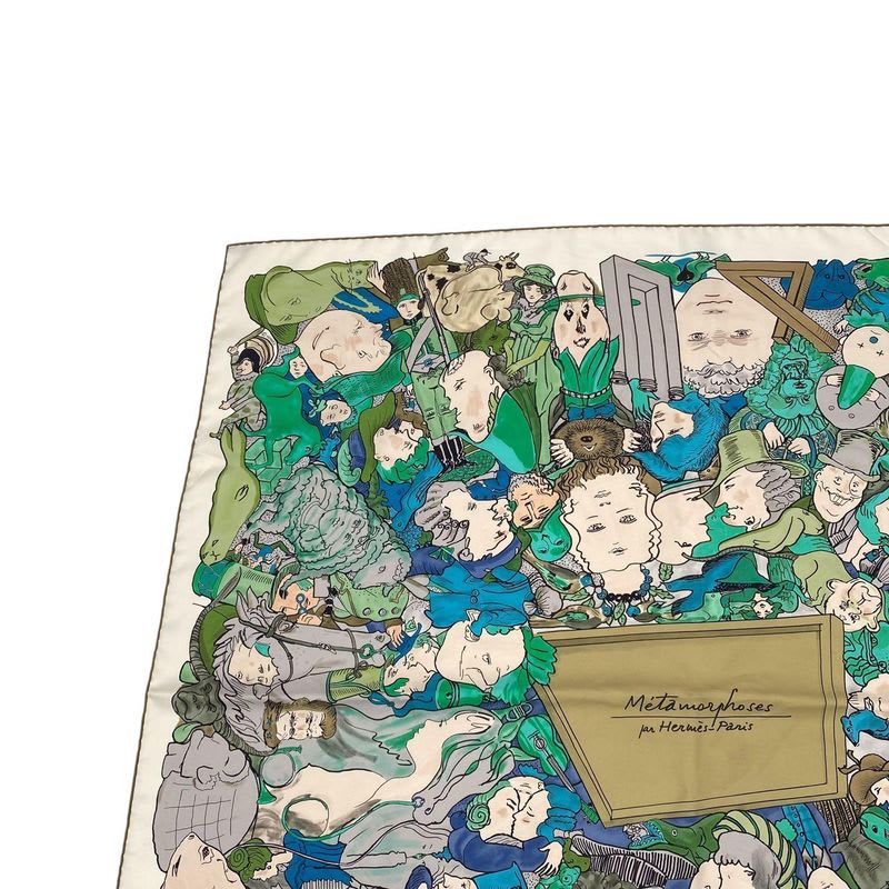 Hermes Scarf Silk Carre 90 Metamorphose By Multicolor Box — view 3