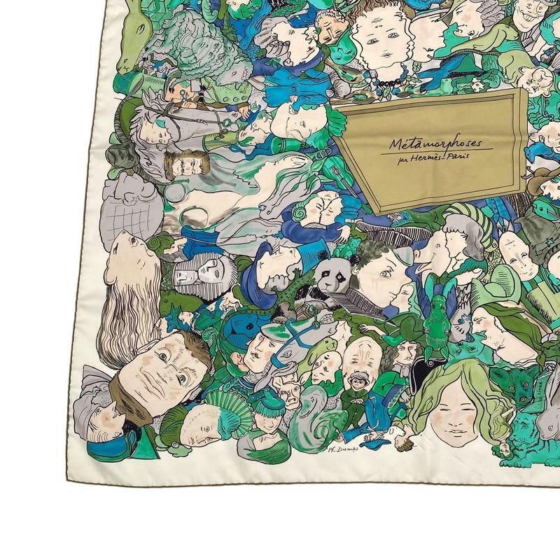 Hermes Scarf Silk Carre 90 Metamorphose By Multicolor Box — view 5