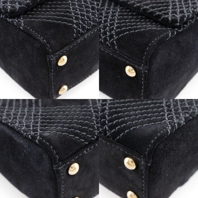 Chanel Wild Stitch Suede Black Shoulder Bag — view 4