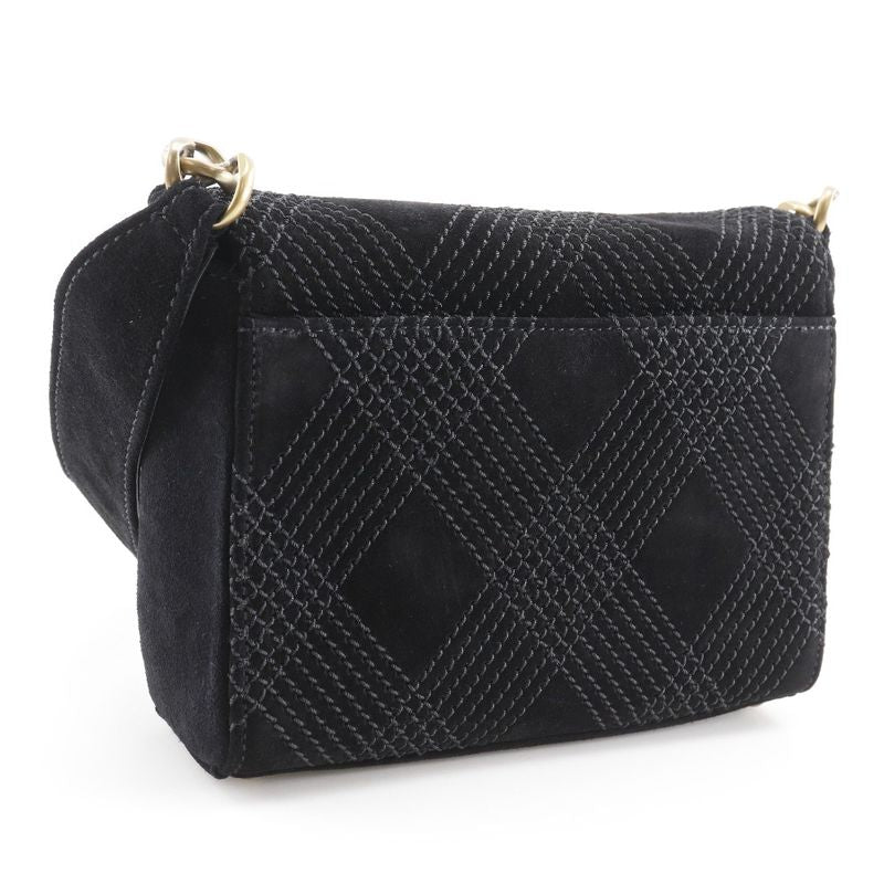 Chanel Wild Stitch Suede Black Shoulder Bag — view 3