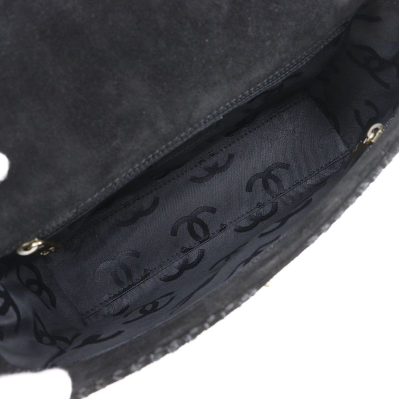 Chanel Wild Stitch Suede Black Shoulder Bag — view 5